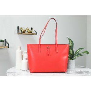 NWT Kate Spade Adel Refined Grain Leather Geranium Large Tote Bag Shoulder Bag